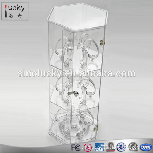 Custom 3 layer acrylic display stand in one watch display cabinet with showcase